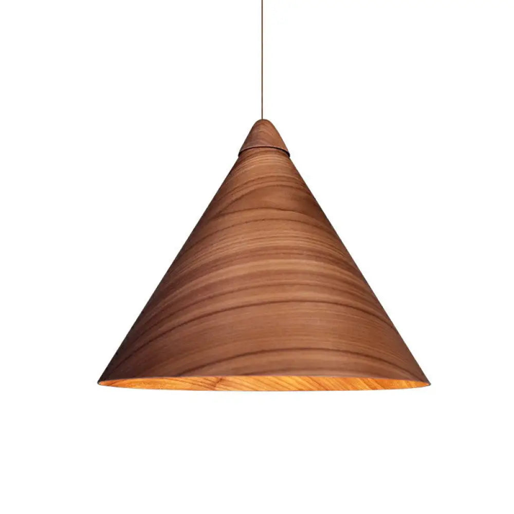 Minimalistic Wooden Pendant Light - Conical Design for Dining Room Suspension