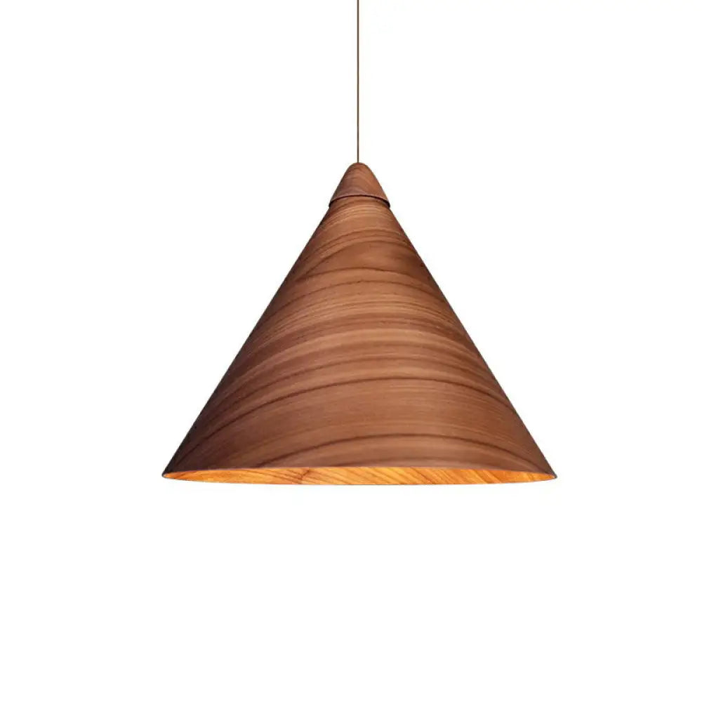 Minimalistic Wooden Pendant Light - Conical Design for Dining Room Suspension