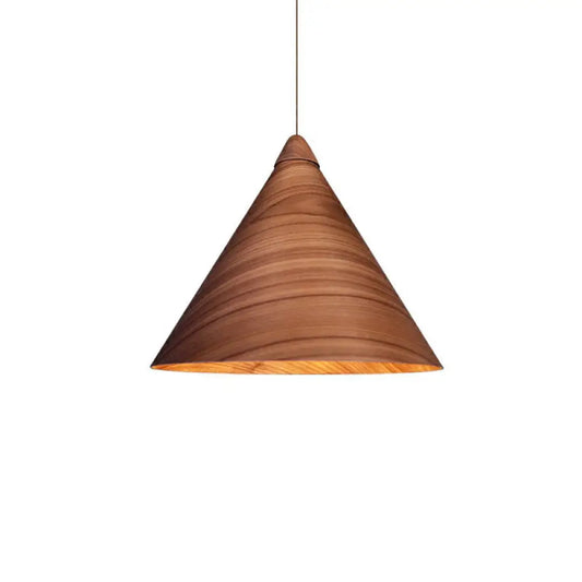 Minimalistic Wooden Pendant Light - Conical Design for Dining Room Suspension