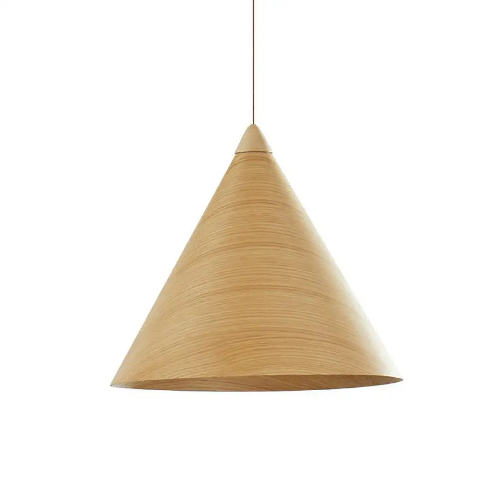 Minimalistic Wooden Pendant Light - Conical Design for Dining Room Suspension