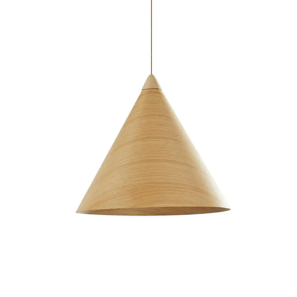 Minimalistic Wooden Pendant Light - Conical Design for Dining Room Suspension