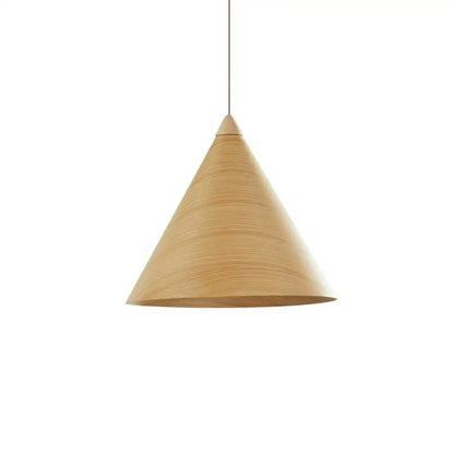 Minimalistic Wooden Pendant Light - Conical Design for Dining Room Suspension