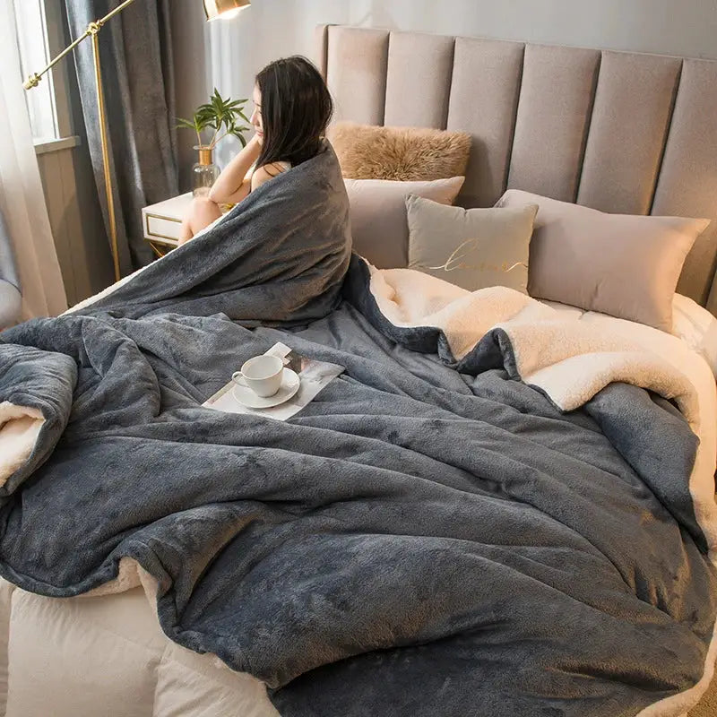 A plush two-toned gray and cream fleece blanket with soft texture for mint and cream flannel duvet cover decorbites cozy dual