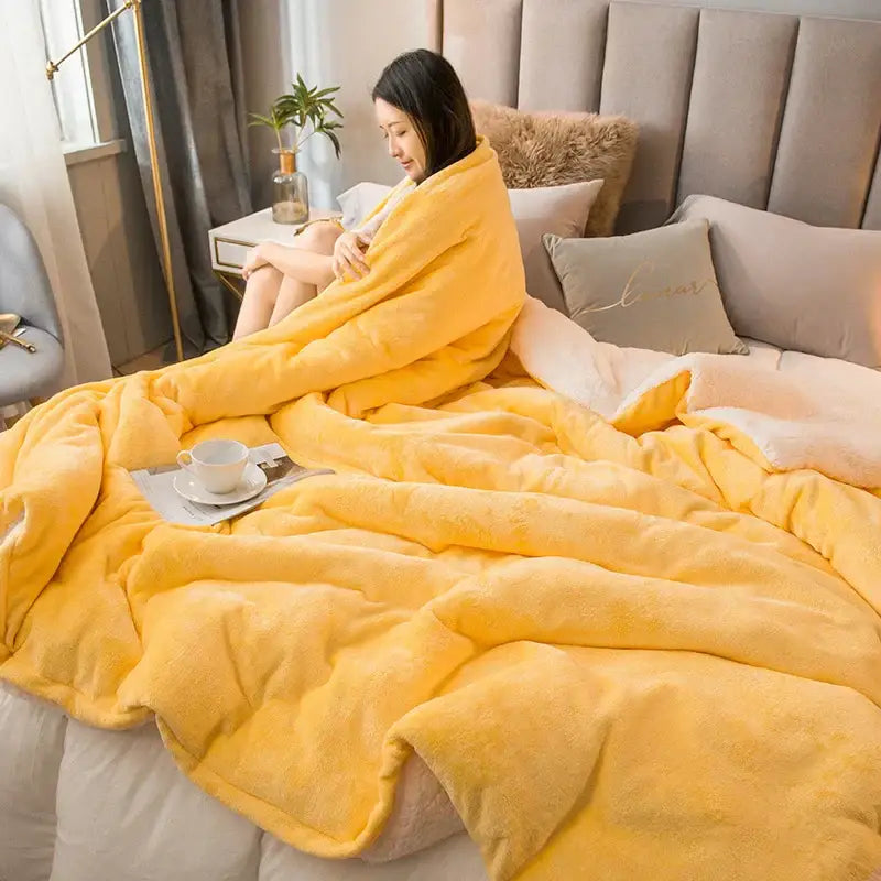 A plush vibrant yellow fleece blanket with a soft textured surface for mint and cream flannel duvet cover decorbites cozy dual