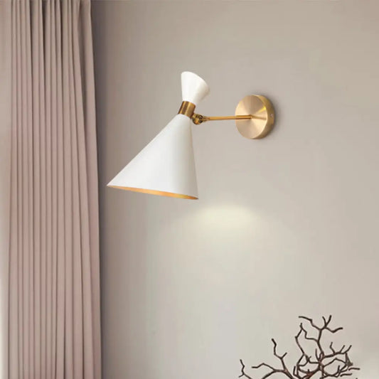 DecorBites™ DecorBites™ Modern 1-Head Restaurant Wall Sconce with Black/White Metal Shade