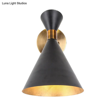 DecorBites™ DecorBites™ Modern 1-Head Restaurant Wall Sconce with Black/White Metal Shade