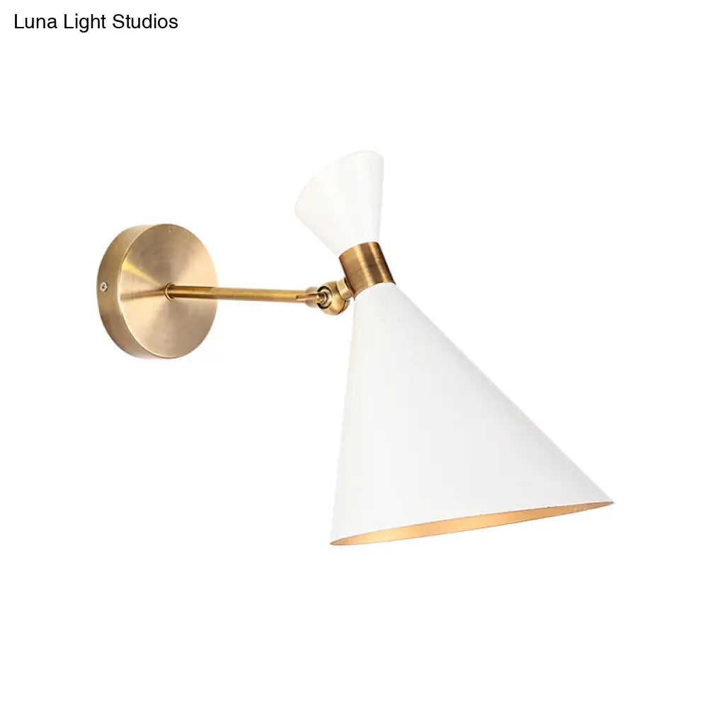 DecorBites™ DecorBites™ Modern 1-Head Restaurant Wall Sconce with Black/White Metal Shade