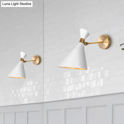 DecorBites™ DecorBites™ Modern 1-Head Restaurant Wall Sconce with Black/White Metal Shade