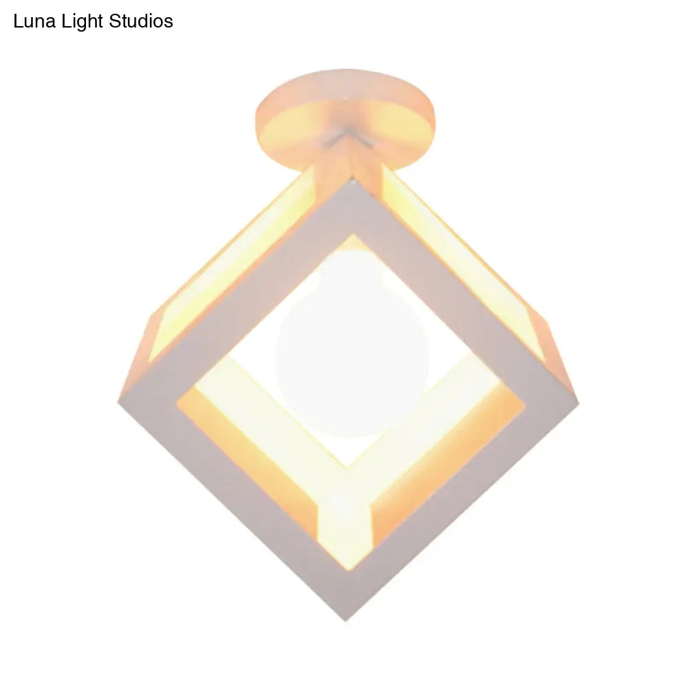 DecorBites™ DecorBites™ Modern 1-Light Square Ceiling Mounted Light with Wire Guard - Loft Style Semi-Flush Lighting for Bedroom