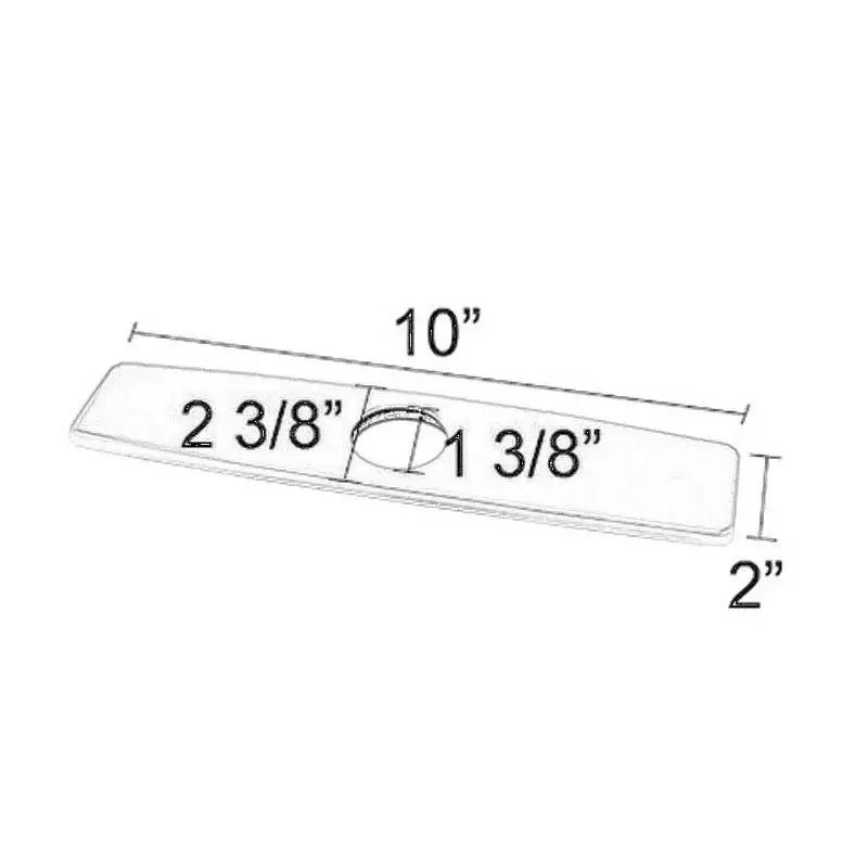 Modern 10 inch transparent acrylic deck plate escutcheon with central circular cutout for kitchen bathroom sink hole cover