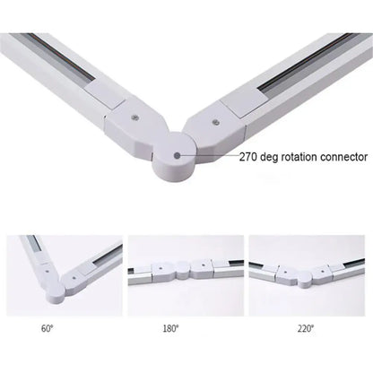White adjustable led light fixture with 270-degree rotation and modular segments for decorbites 100cm black white track