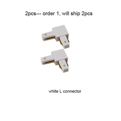 White l-shaped connectors with matte finish and gold contacts for modern 100cm black white track living room lighting decorbites 100cm black