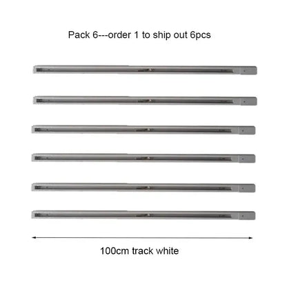Six white 100cm track lighting bars with sleek metallic finish in decorbites 100cm black white track for living room lighting