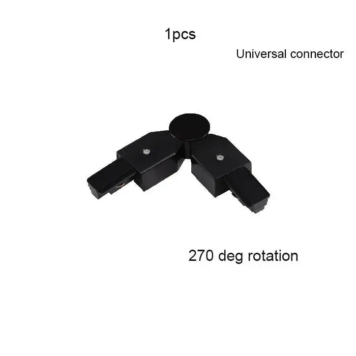 Black universal connector with 270-degree rotation for decorbites 100cm black white track living room lighting