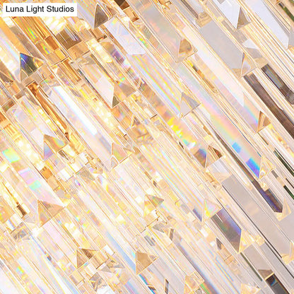 Lámpara de techo moderna de cristal LED de 14 luces para sala de estar: elegante y transparente.