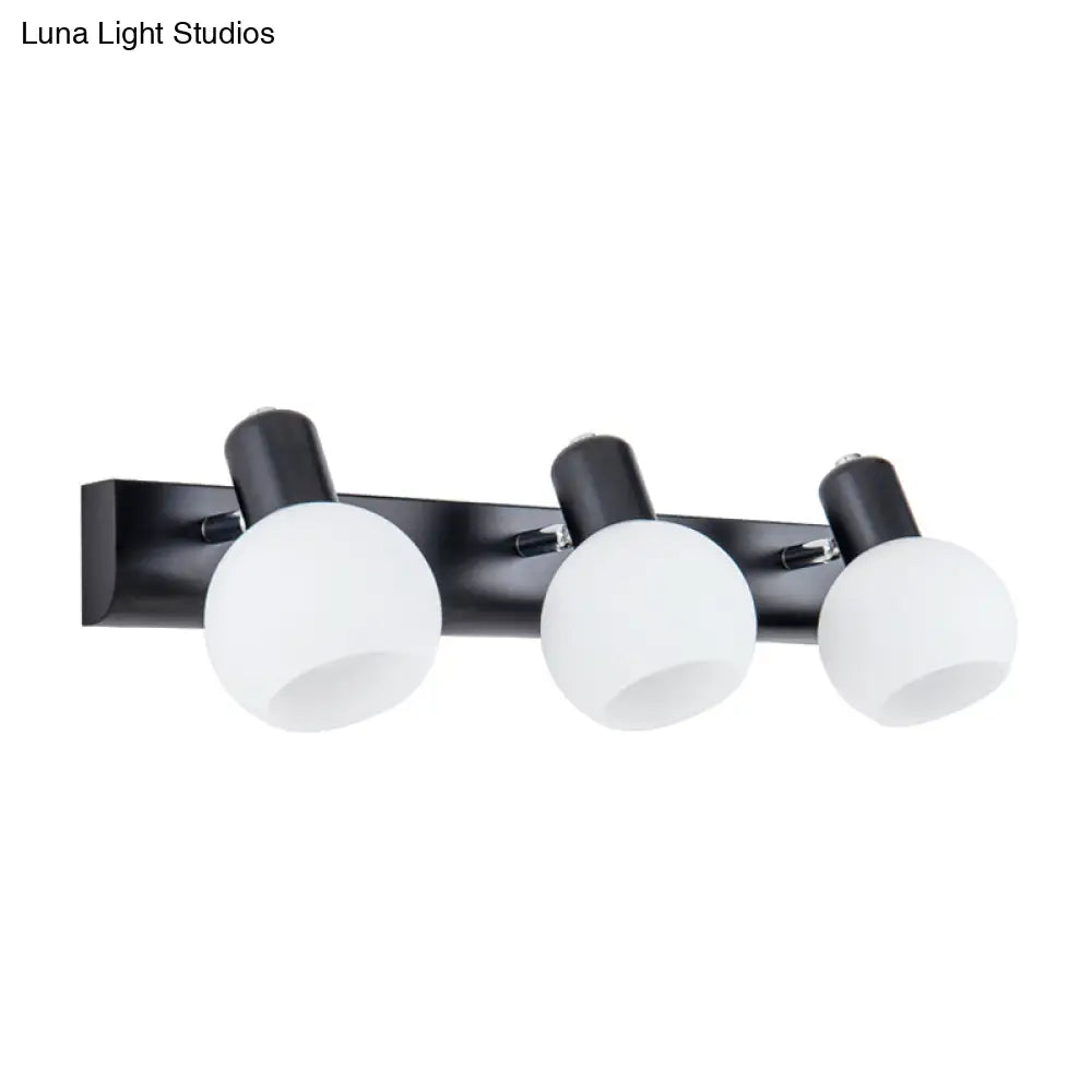 DecorBites™ DecorBites™ Modern 3-Bulb Opal Glass Wall Hanging Light for Bathroom - Black/White