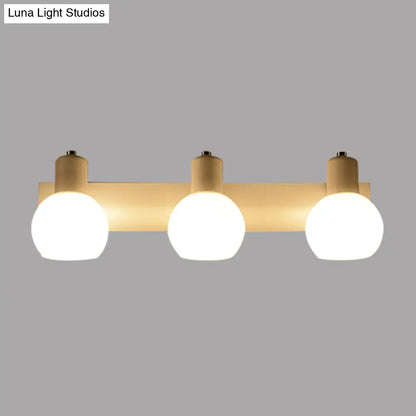 DecorBites™ DecorBites™ Modern 3-Bulb Opal Glass Wall Hanging Light for Bathroom - Black/White