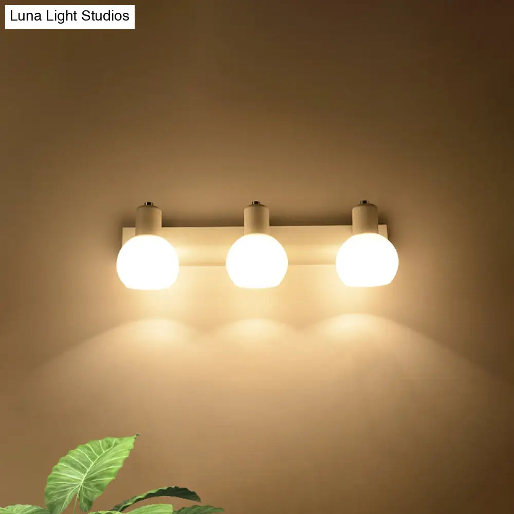 DecorBites™ DecorBites™ Modern 3-Bulb Opal Glass Wall Hanging Light for Bathroom - Black/White