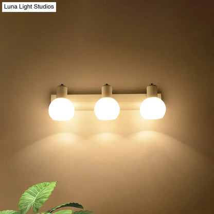 DecorBites™ DecorBites™ Modern 3-Bulb Opal Glass Wall Hanging Light for Bathroom - Black/White