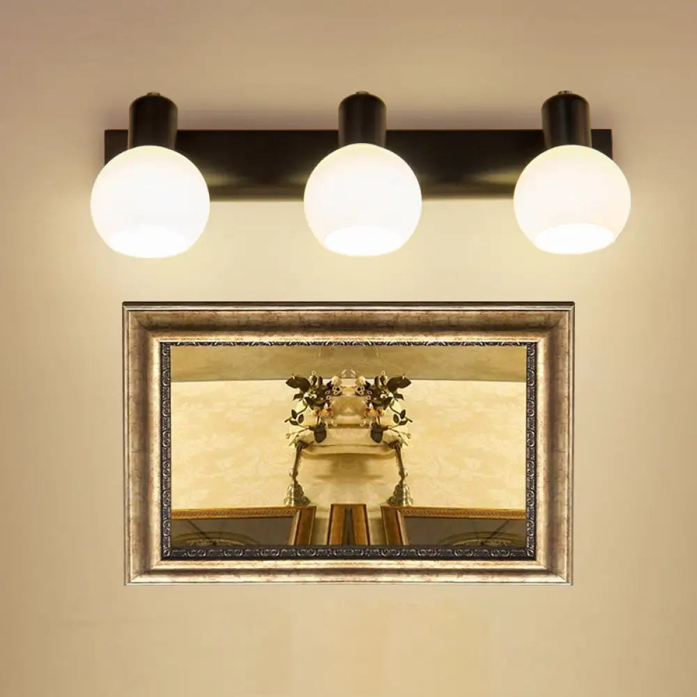 DecorBites™ DecorBites™ Modern 3-Bulb Opal Glass Wall Hanging Light for Bathroom - Black/White