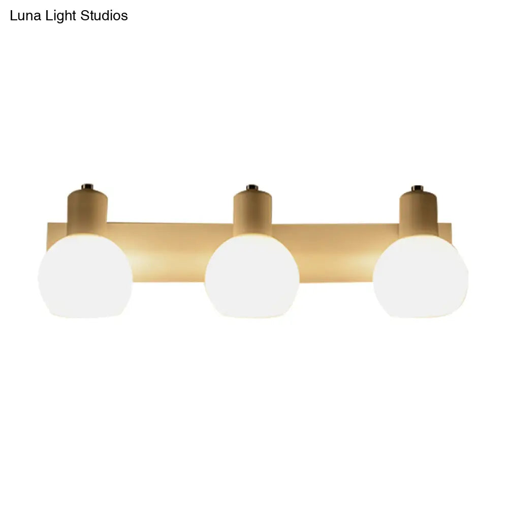 DecorBites™ DecorBites™ Modern 3-Bulb Opal Glass Wall Hanging Light for Bathroom - Black/White