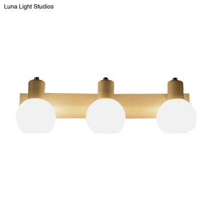 DecorBites™ DecorBites™ Modern 3-Bulb Opal Glass Wall Hanging Light for Bathroom - Black/White