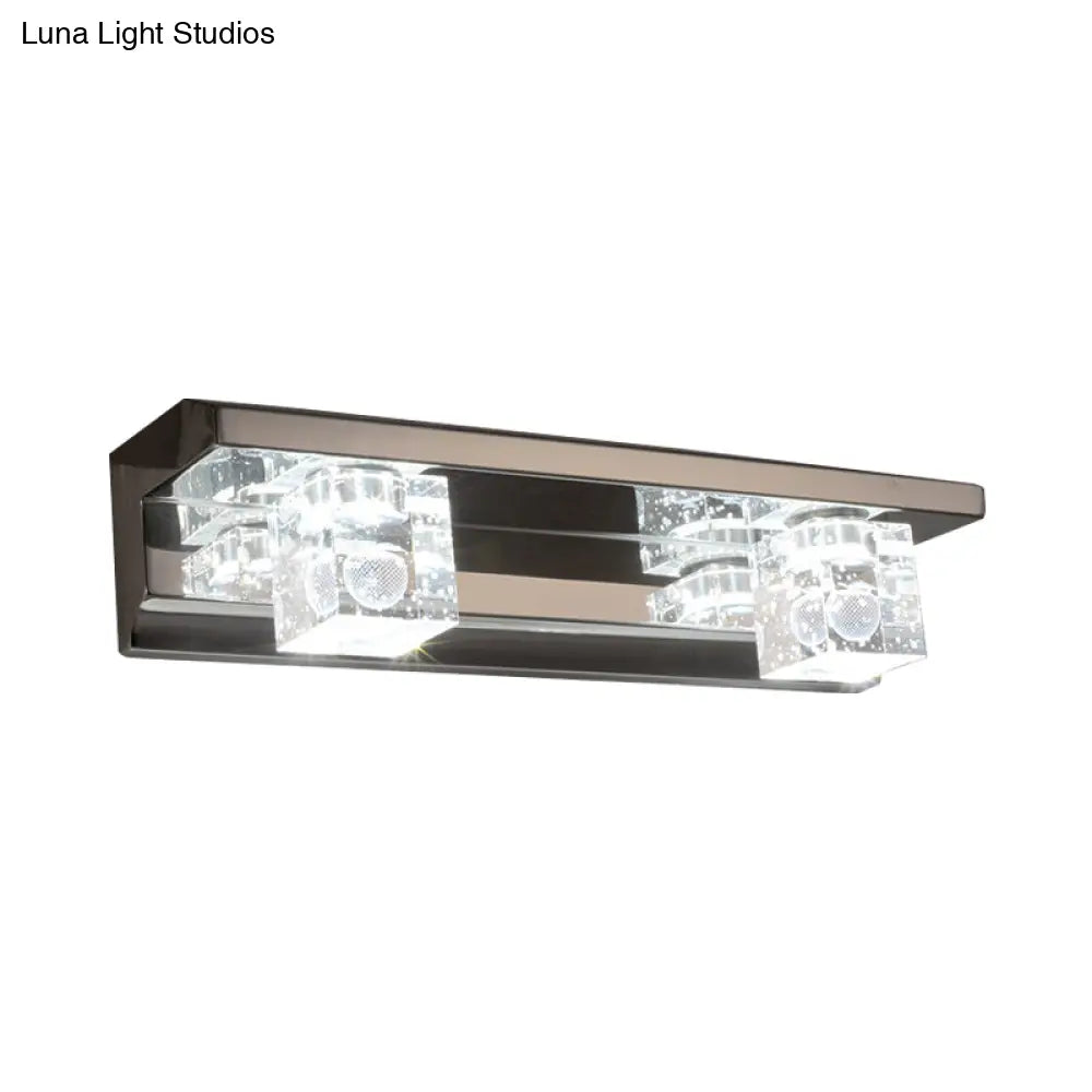 DecorBites™ DecorBites™ Modern 3-Head Clear Crystal Wall Sconce - Silver Finish Vanity Light Fixture, 12.5"/18" Width, Warm/White Light