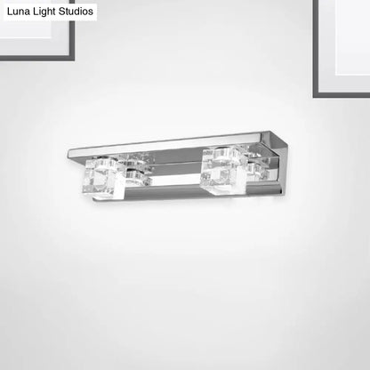 DecorBites™ DecorBites™ Modern 3-Head Clear Crystal Wall Sconce - Silver Finish Vanity Light Fixture, 12.5"/18" Width, Warm/White Light