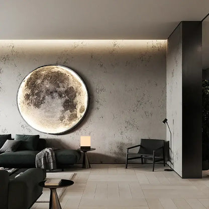 Modern 3d moon earth led wall lamp with detailed lunar surface texture for bedroom and living room decorbites creative moon wall lamp