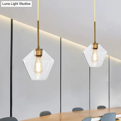 Modern 4.5"/9"/12" Wide Glass Shade Hanging Pendant Light with Brass Lamp Socket - Perfect for Office