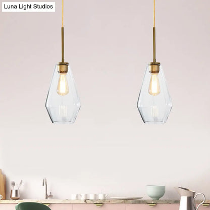 Modern 4.5"/9"/12" Wide Glass Shade Hanging Pendant Light with Brass Lamp Socket - Perfect for Office