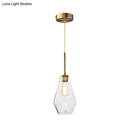 Modern 4.5"/9"/12" Wide Glass Shade Hanging Pendant Light with Brass Lamp Socket - Perfect for Office