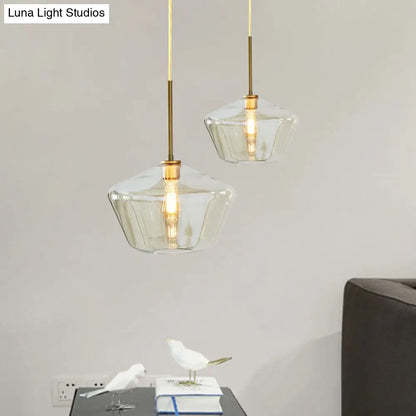 Modern 4.5"/9"/12" Wide Glass Shade Hanging Pendant Light with Brass Lamp Socket - Perfect for Office