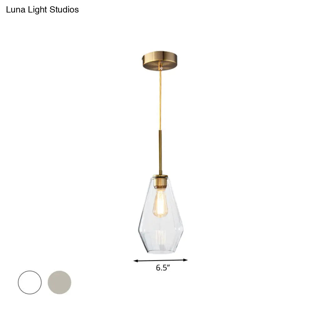 Modern 4.5"/9"/12" Wide Glass Shade Hanging Pendant Light with Brass Lamp Socket - Perfect for Office