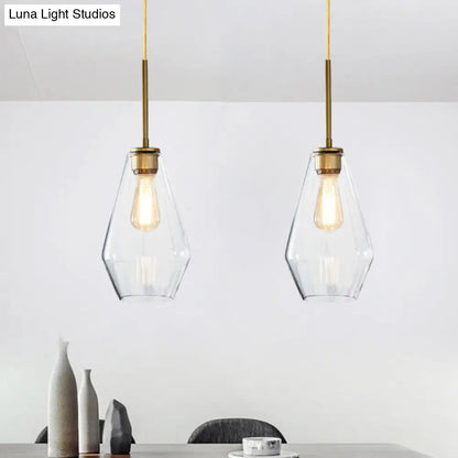 Modern 4.5"/9"/12" Wide Glass Shade Hanging Pendant Light with Brass Lamp Socket - Perfect for Office