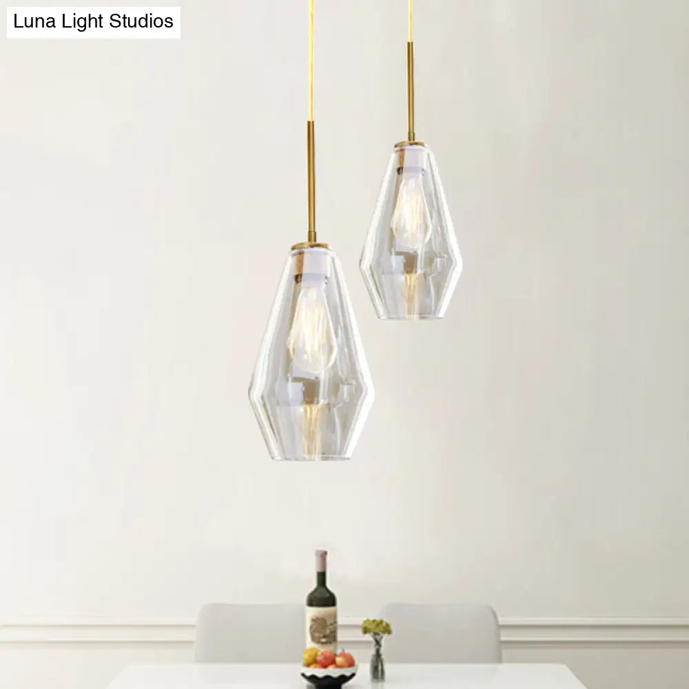 Modern 4.5"/9"/12" Wide Glass Shade Hanging Pendant Light with Brass Lamp Socket - Perfect for Office