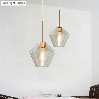 Modern 4.5"/9"/12" Wide Glass Shade Hanging Pendant Light with Brass Lamp Socket - Perfect for Office