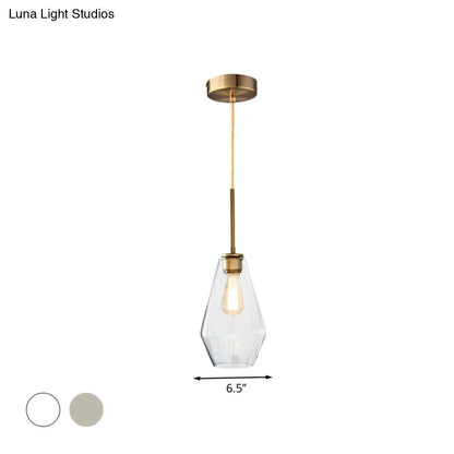 Modern 4.5"/9"/12" Wide Glass Shade Hanging Pendant Light with Brass Lamp Socket - Perfect for Office