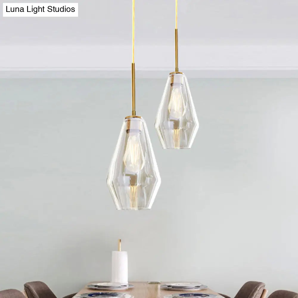 Modern 4.5"/9"/12" Wide Glass Shade Hanging Pendant Light with Brass Lamp Socket - Perfect for Office