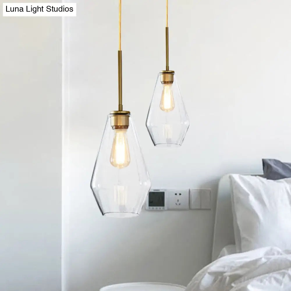 Modern 4.5"/9"/12" Wide Glass Shade Hanging Pendant Light with Brass Lamp Socket - Perfect for Office