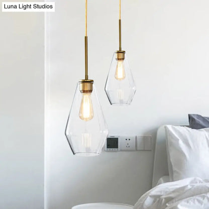 Modern 4.5"/9"/12" Wide Glass Shade Hanging Pendant Light with Brass Lamp Socket - Perfect for Office