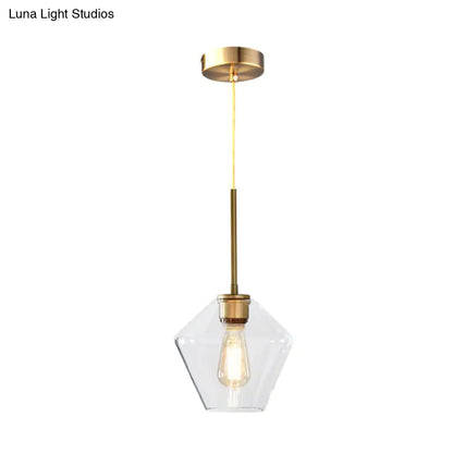 Modern 4.5"/9"/12" Wide Glass Shade Hanging Pendant Light with Brass Lamp Socket - Perfect for Office