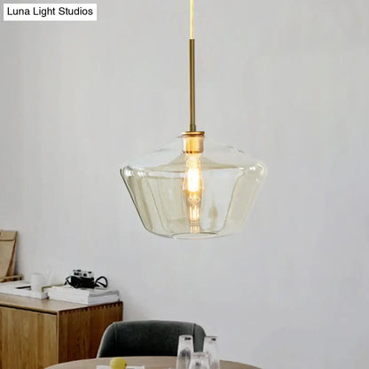 Modern 4.5"/9"/12" Wide Glass Shade Hanging Pendant Light with Brass Lamp Socket - Perfect for Office