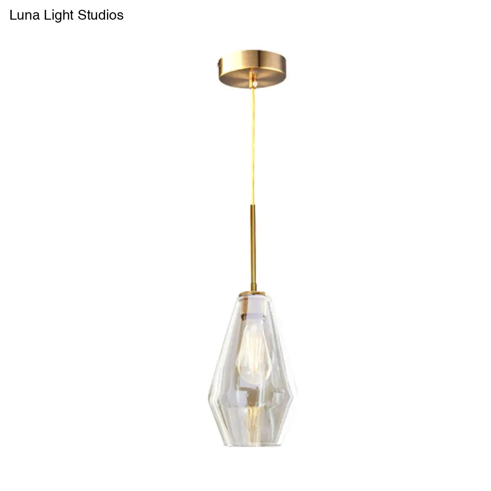 Modern 4.5"/9"/12" Wide Glass Shade Hanging Pendant Light with Brass Lamp Socket - Perfect for Office