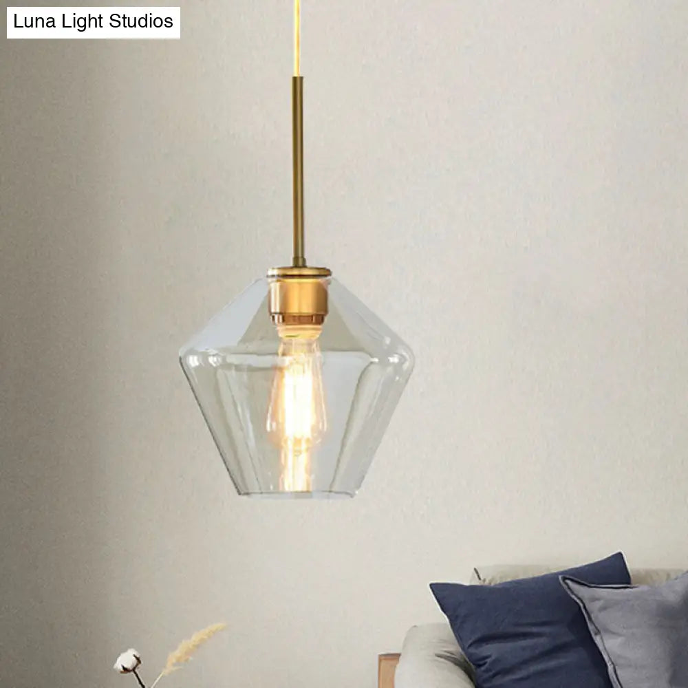 Modern 4.5"/9"/12" Wide Glass Shade Hanging Pendant Light with Brass Lamp Socket - Perfect for Office