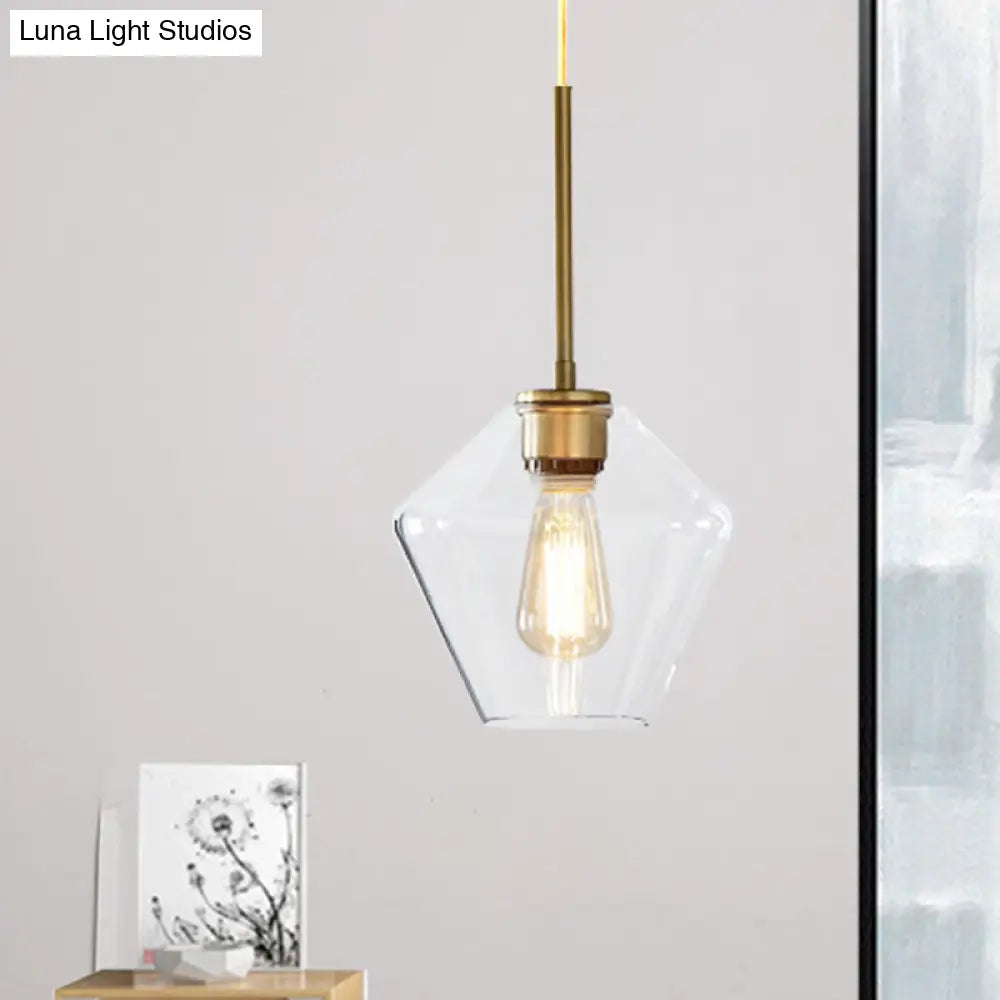 Modern 4.5"/9"/12" Wide Glass Shade Hanging Pendant Light with Brass Lamp Socket - Perfect for Office