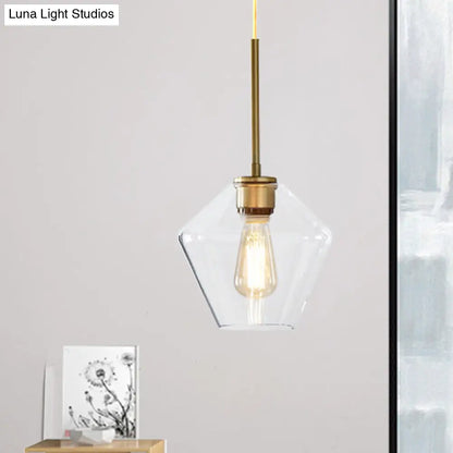 Modern 4.5"/9"/12" Wide Glass Shade Hanging Pendant Light with Brass Lamp Socket - Perfect for Office