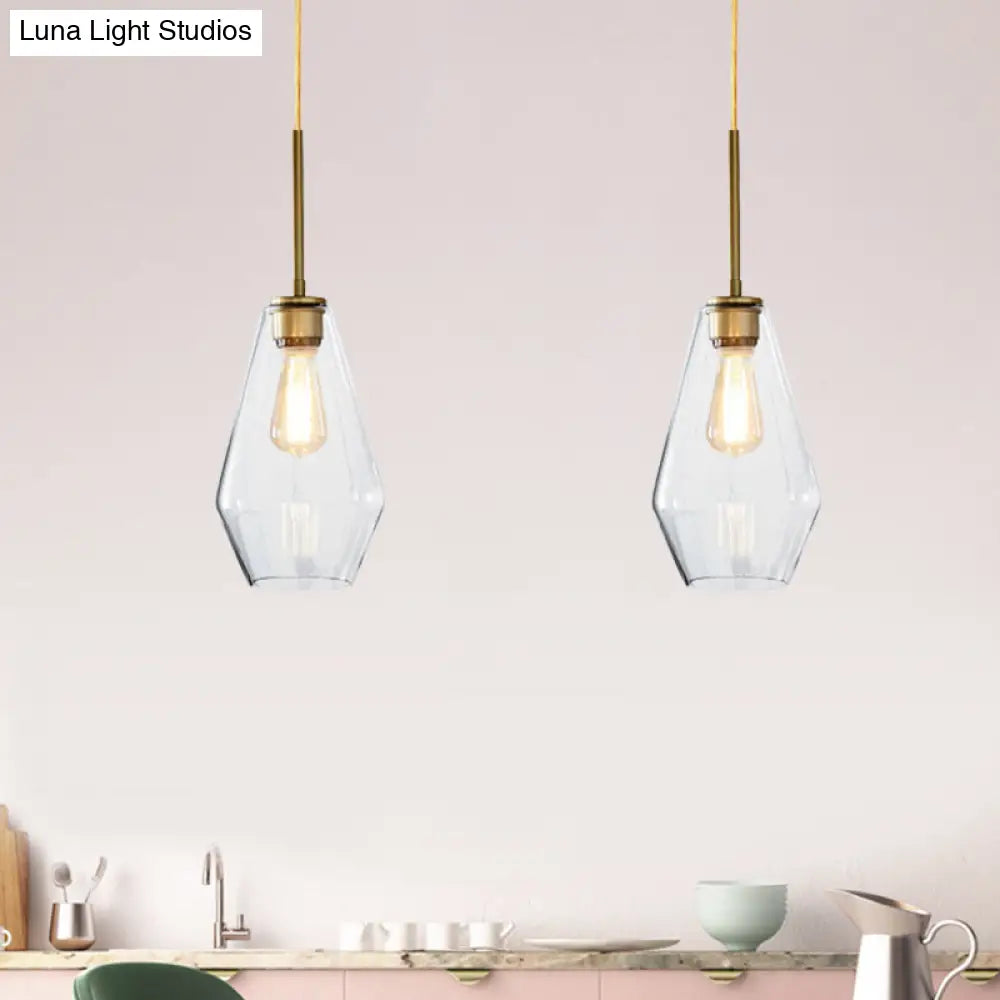 Modern 4.5"/9"/12" Wide Glass Shade Hanging Pendant Light with Brass Lamp Socket - Perfect for Office