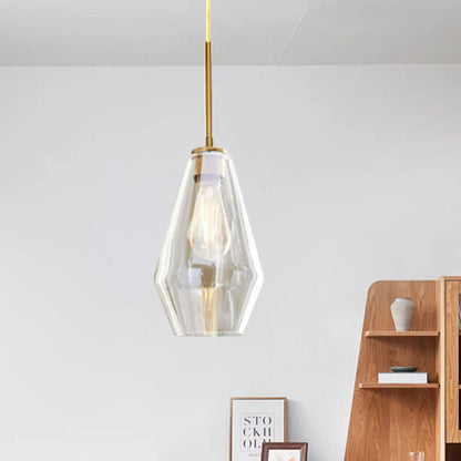 Modern 4.5"/9"/12" Wide Glass Shade Hanging Pendant Light with Brass Lamp Socket - Perfect for Office