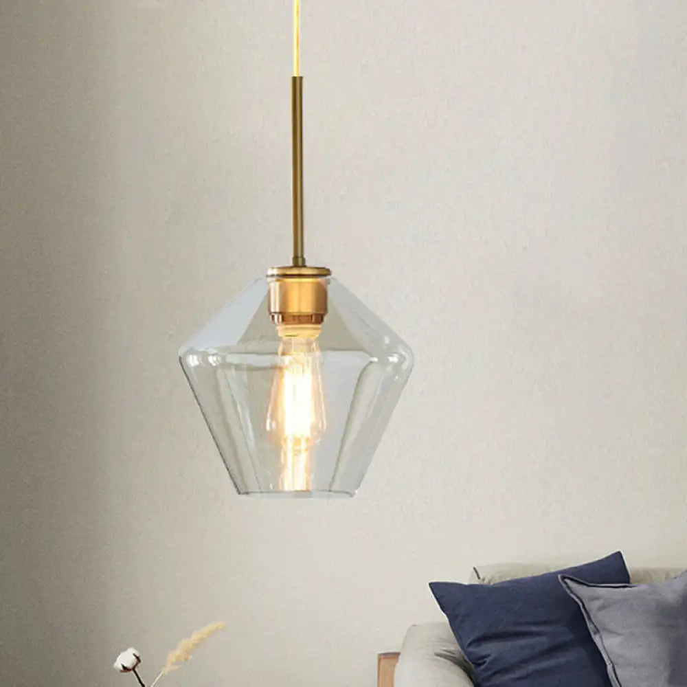 Modern 4.5"/9"/12" Wide Glass Shade Hanging Pendant Light with Brass Lamp Socket - Perfect for Office